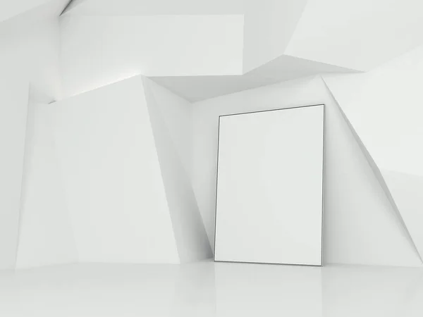 Пустой плакат в галерее. 3d-рендеринг — стоковое фото