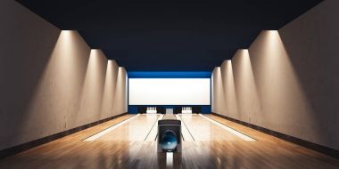 Modern bowling iç. 3D render