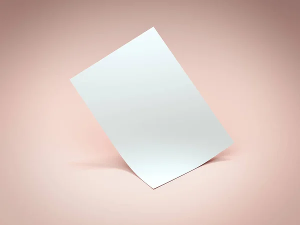 White paper sheet isolated. 3d rendering — Stock Photo, Image