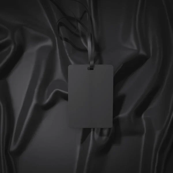 Insignia negra con cinta. renderizado 3d —  Fotos de Stock