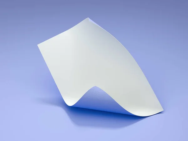 Curled paper sheet. 3d rendering — Stock Photo, Image