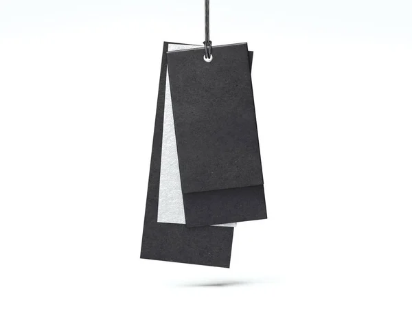 Black and silver paper tags. 3d rendering — Stock Photo, Image