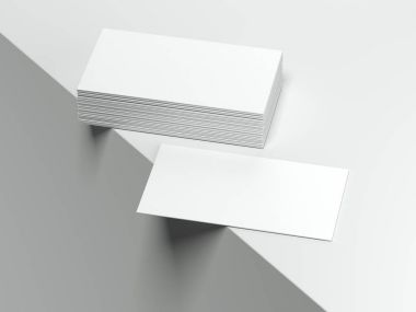Boş beyaz iş kartları. 3D render