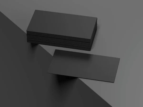 Lege zwarte visitekaartjes. 3D-rendering — Stockfoto