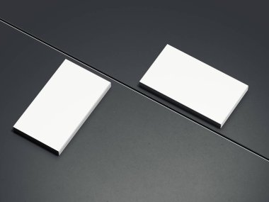 İki deste beyaz kartvizit. 3d oluşturma