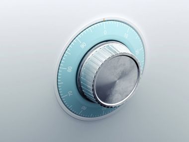 Gümüş güvenli arama. 3D render