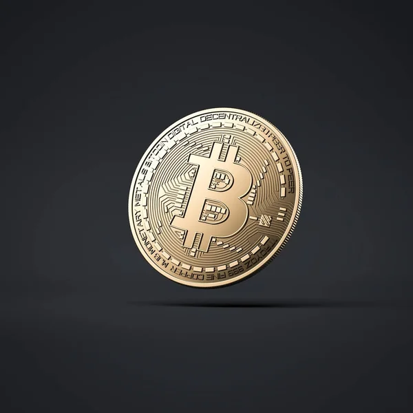 Bitcoin oro aislado. renderizado 3d — Foto de Stock