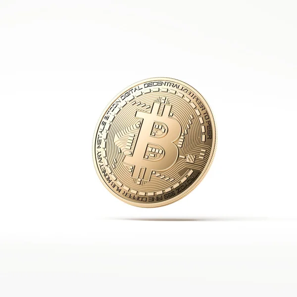 Bitcoin de oro. renderizado 3d — Foto de Stock