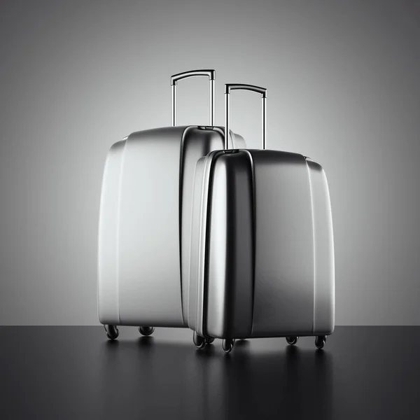 Dois sacos de viagem pretos. Renderização 3d — Fotografia de Stock