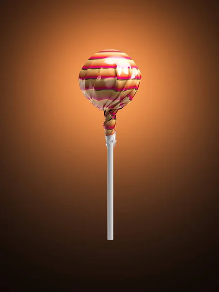 Lollipop in colorful wrapping paper. 3d rendering — Stock Photo, Image