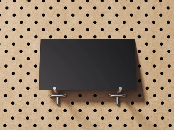 Визитка на коричневой деревянной стене. 3d-рендеринг — стоковое фото