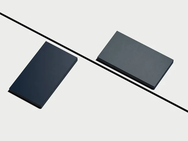 Две пачки черных визитных карточек. 3d-рендеринг — стоковое фото