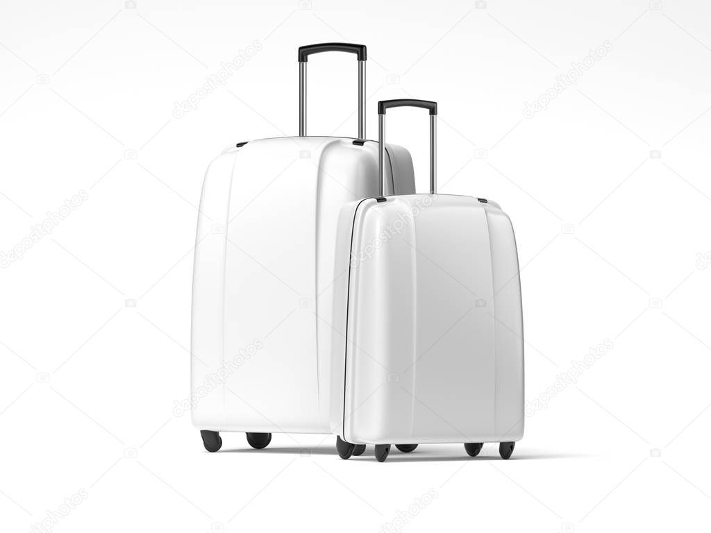 Two white travel bags. 3d rendering