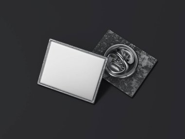 Kare yaka iğne ile siyah boş yüz. 3D render