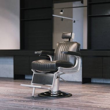 Modern barbershop interior with chair. 3d rendering clipart
