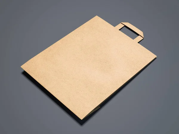 Brown paper shopping bag isolated. 3d rendering — Stock Photo, Image