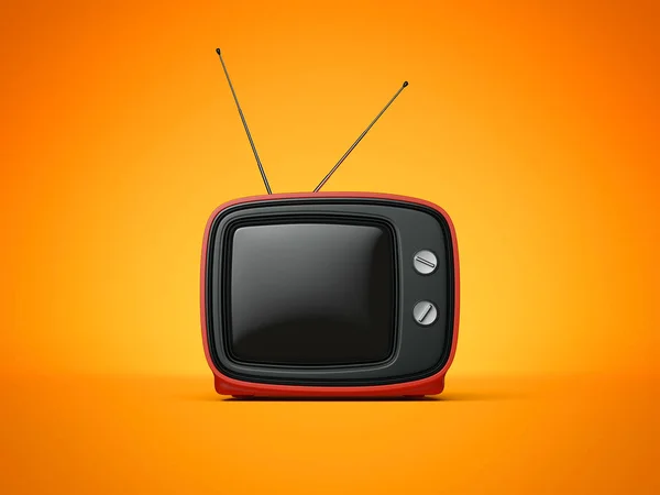 Red vintage tv3d rendering — Stock Photo, Image