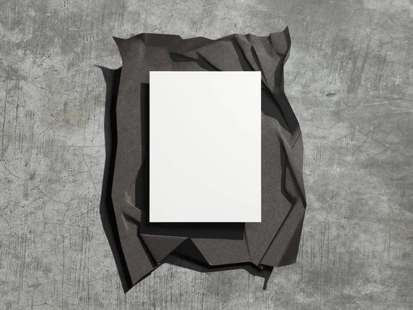 Copertina scura con fogli bianchi. rendering 3d — Foto Stock