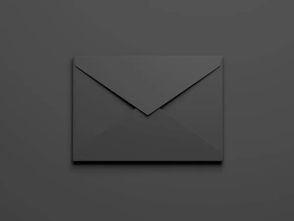 Black envelope. 3d rendering — Stock Photo, Image