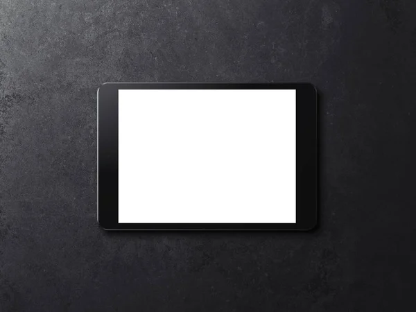 Black tablet with blank screen. 3d rendering — Stock Photo, Image