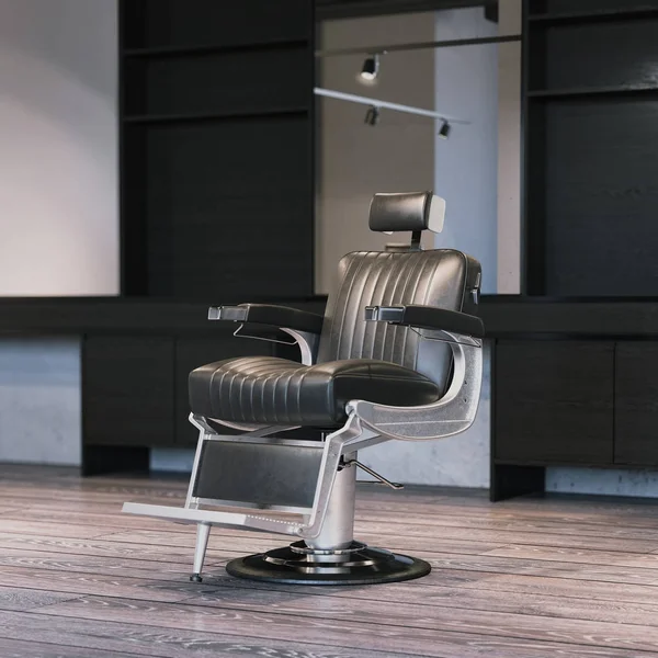 Moderno interior de barbería con silla. renderizado 3d — Foto de Stock