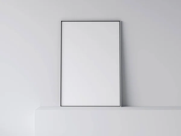 Білий порожній плакат. 3D візуалізація — стокове фото