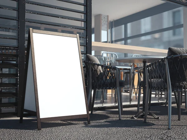 Tavola bianca in legno per menu ristorante. rendering 3d — Foto Stock