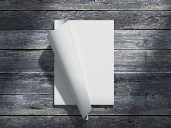 Rivista con fogli di carta bianchi. rendering 3d — Foto Stock