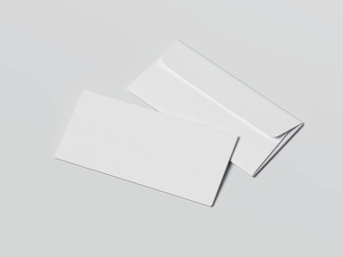 İki parlak zarflar. 3D render