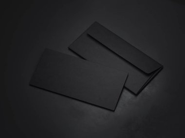 İki karanlık Zarflar. 3D render