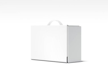 Beyaz kutu paket şeffaf saplı. 3D render