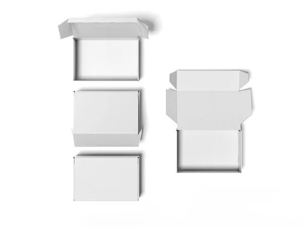 Envases de papel blanco. renderizado 3d —  Fotos de Stock