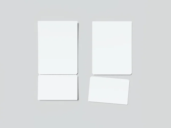 Two white tear-off tickets. 3d rendering — Stock Photo, Image