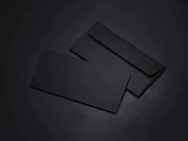 Deux enveloppes sombres. Rendu 3d — Photo