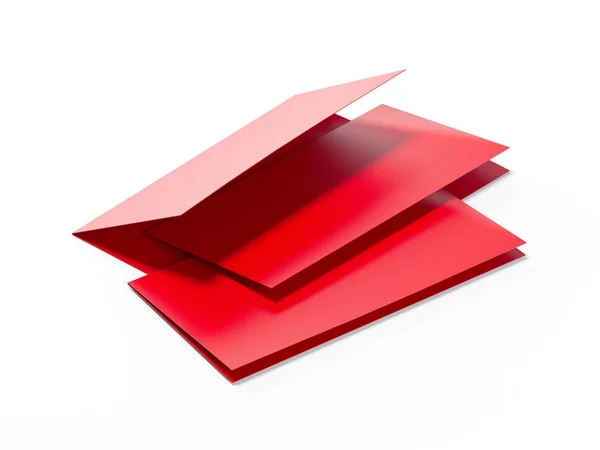 Kırmızı kağıt menüler. 3D render — Stok fotoğraf