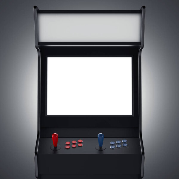 Black gaming machine. 3d rendering