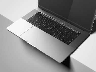 Modern gümüş laptop. 3D render