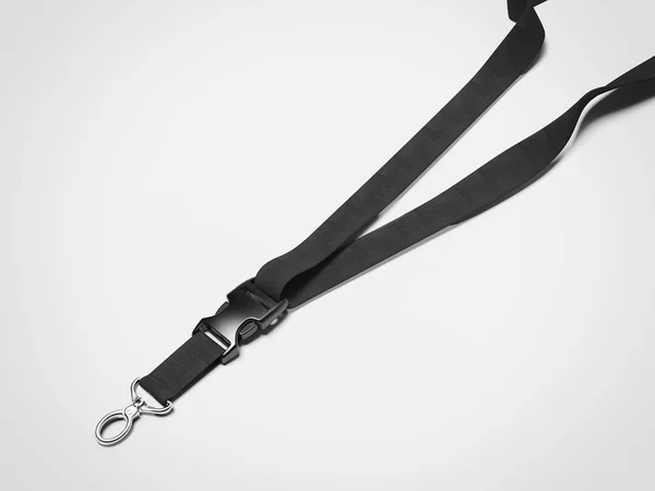 Черный шнурок с металлом. 3d-рендеринг — стоковое фото
