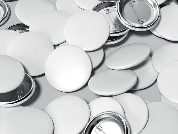Distintivi con bottoni bianchi. rendering 3d — Foto Stock