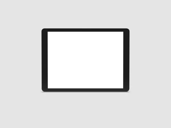 Tablet preto realista com tela branca, renderização 3d — Fotografia de Stock