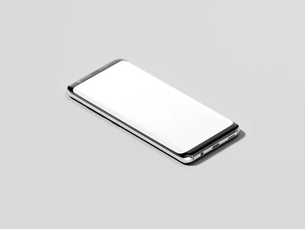 Realistic black phone with white screen, 3d rendering — Stock Photo, Image