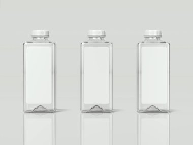 Su, 3d render 3 şeffaf izole şişe