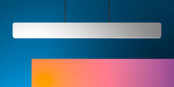 Blank white signboard mockup. Empty signage template on abstract multicolored background. Street sign, 3d rendering. — Stock Photo, Image