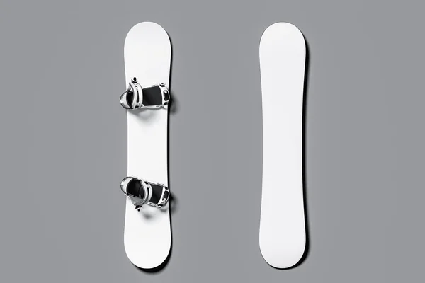 White Snowboard With Snowboard Boots Near White Snowboard With Copy Space And Empty Space. 3d Rendering. — Stock Photo, Image