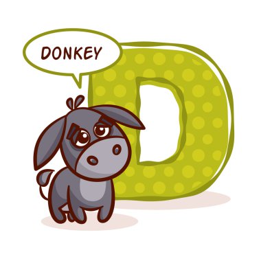 ABC Hayvanat Bahçesi Alfabe harf D eşek