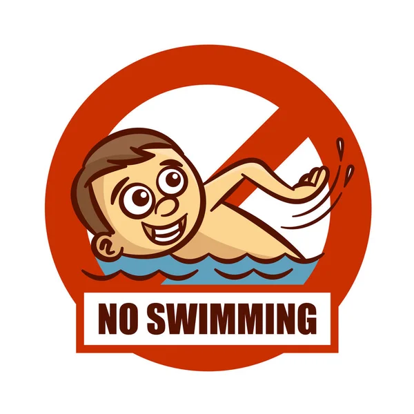 Prohibition Sign No Swimming Sticker — Stock Vector