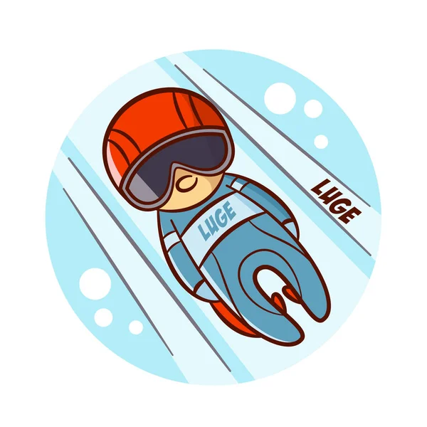 Sticker Sport d'hiver Luge — Image vectorielle