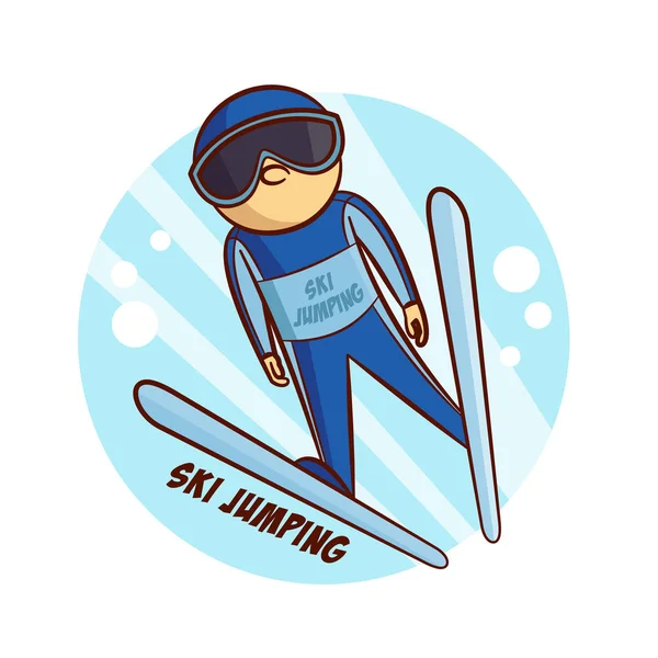 Sportów zimowych Ski Jumping naklejki — Wektor stockowy