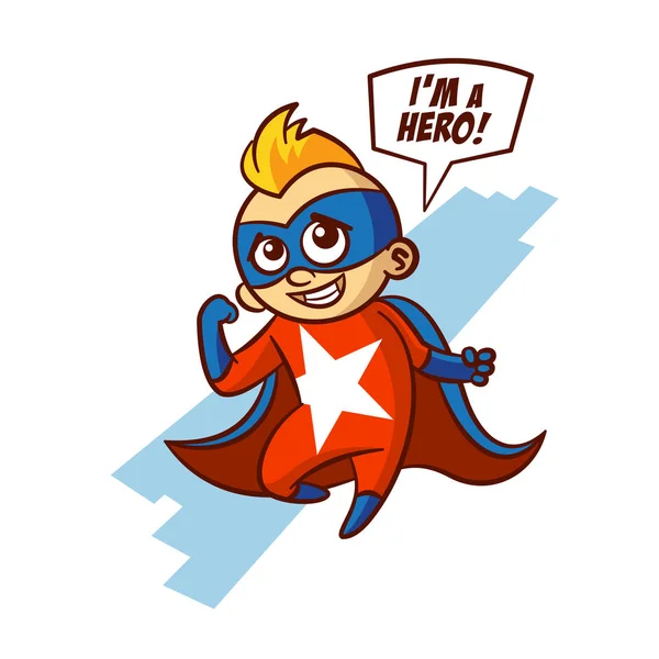 Superheld witte ster Boy Sticker — Stockvector