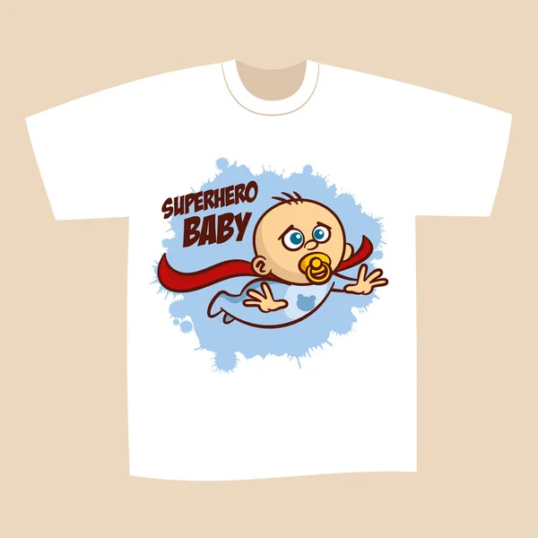 T-shirt Design de impressão Superhero Baby Boy —  Vetores de Stock